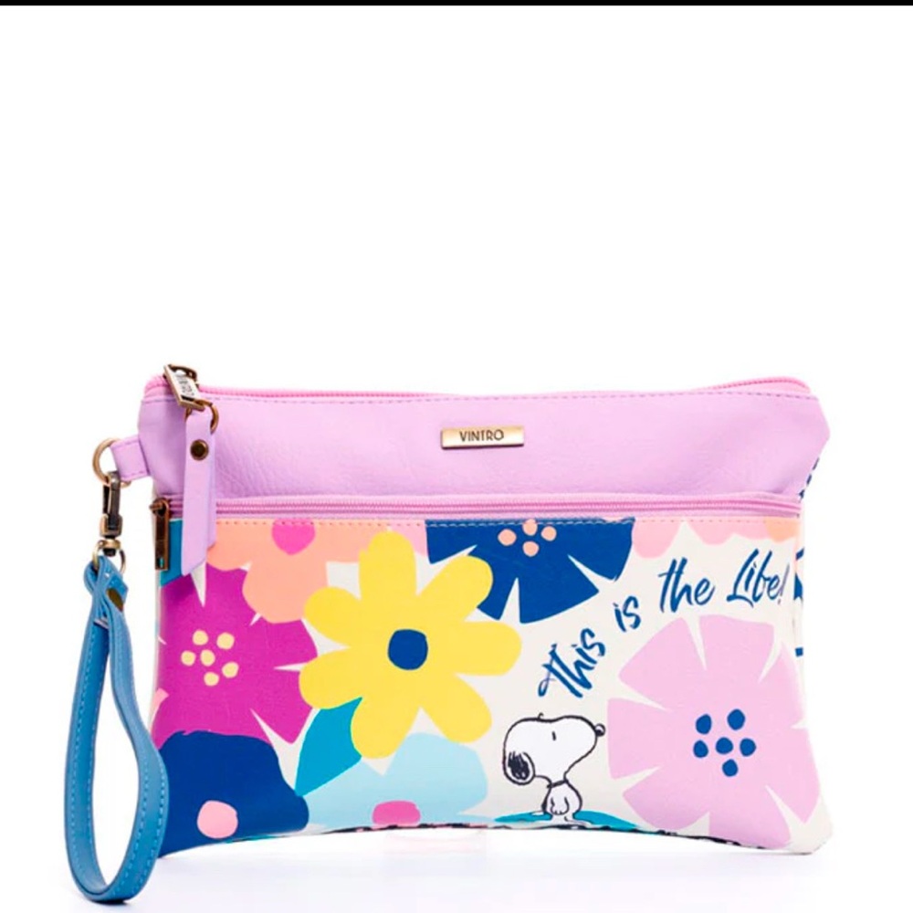 Vintro. Multicolor Floral Wristlet Clutch Snoopy